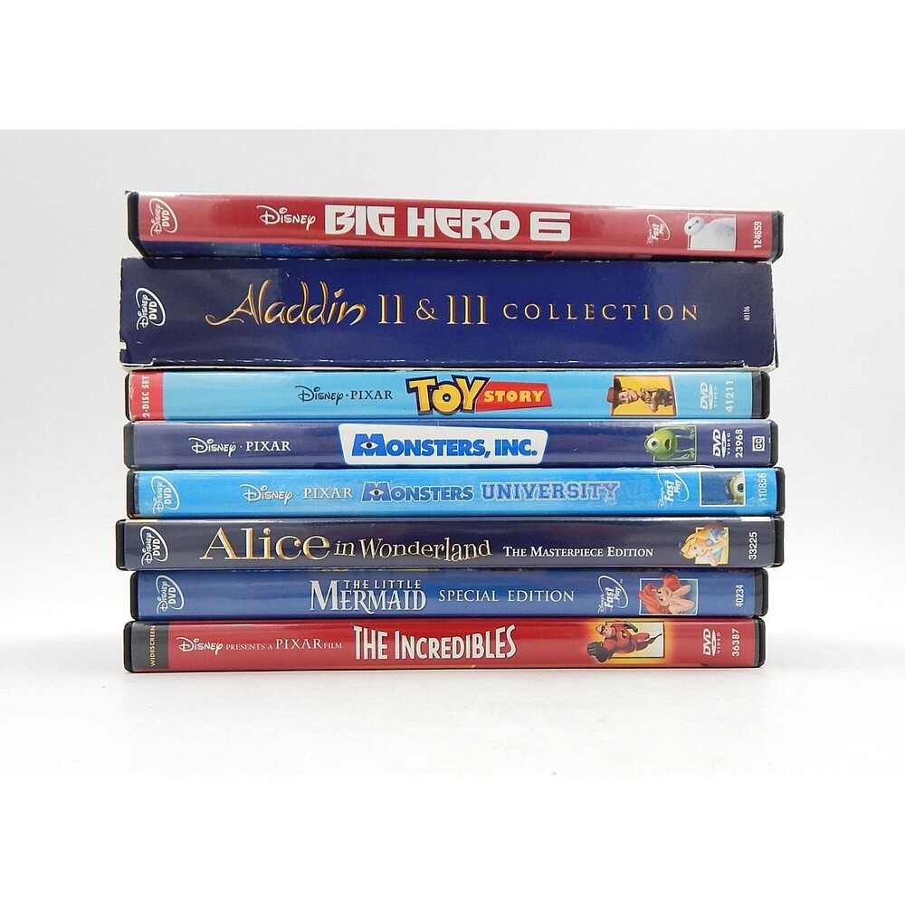 Disney Pixar Classic Movie DVD Lot 8 Little Mermaid Alice In Wonderland Monsters
